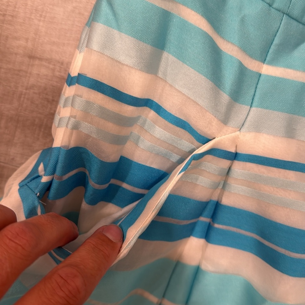 Lilly Pulitzer Strapless Dress in Blue and White Stripes - Picture 2 of 6